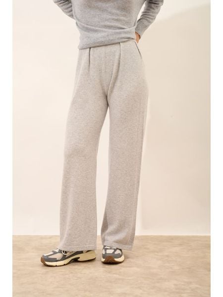 Just Cashmere Kaszmirowe spodnie "Daphne" w kolorze jasnoszarym rozmiar: S. Szare spodnie materiałowe damskie Just Cashmere, bez wzorów, z kaszmiru, z podwyższonym stanem. Za 545.19 zł.