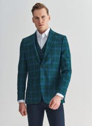 PAKO LORENTE – Marynarka męska P22SP-3X-006-Z-S. Zielone marynarki męskie Pako Lorente, bez wzorów, z wełny. Za 349.99 zł.