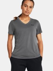 Under Armour Koszulka sportowa "Tech" w kolorze antracytowym rozmiar: XL. Czarne bluzki sportowe damskie Under Armour, xl, bez wzorów, z materiału, bez ramiączek. Za 70.24 zł.