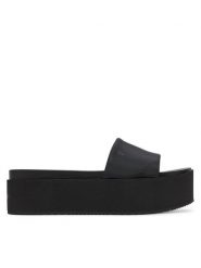 Calvin Klein Jeans Klapki Flatform Sandal Slide In Nylon YW0YW01791 Czarny. Czarne klapki damskie Calvin Klein Jeans, bez wzorów, z jeansu, bez obcasa. Za 239.99 zł.