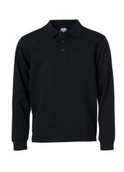 Clique Basic Polo Sweter z tkaniny stabilizowanej – black. Czarne swetry męskie CLIQUE, xl, bez wzorów, z bawełny, bez kołnierzyka. Za 160.51 zł.