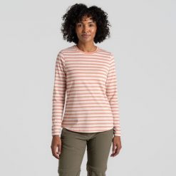 Longsleeve damski Craghoppers NosiLife Akona LS Top. Żółte topy damskie CRAGHOPPERS, bez wzorów, bez kołnierzyka. Za 255.10 zł.