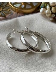 Luseera Pozłacane kolczyki-kreole rozmiar: onesize. Szare kolczyki damskie Luseera, pozłacane. Za 34.99 zł.