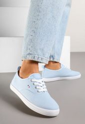 Jasnoniebieskie Basicowe Tenisówki Vices Hallriva. Niebieskie trampki i tenisówki damskie Renee, bez wzorów, z jeansu. Za 39.99 zł.
