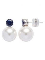 U.S. Polo Assn. Kolczyki-wkrętki z szafirami i perłami syntetycznymi rozmiar: onesize. Szare kolczyki damskie U.S. Polo Assn., z perłą, metalowe. Za 104.64 zł.