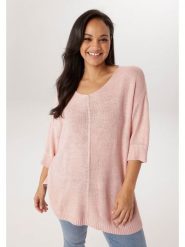 Aniston Sweter w kolorze jasnoróżowym rozmiar: 46. Różowe swetry klasyczne damskie Aniston, bez kołnierzyka. Za 130.99 zł.