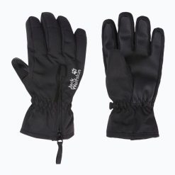 Rękawiczki trekkingowe dziecięce Jack Wolfskin Easy Zip. Czarne rękawiczki dziecięce Jack Wolfskin, bez ramiączek. Za 149.99 zł.