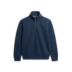 Bluza Superdry Essential Logo Henley. Niebieskie bluzy bez kaptura męskie Superdry., s, prążkowane. Za 327.40 zł.