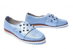LANQIER 42C2514 blue colored, półbuty/mokasyny damskie. Niebieskie mokasyny damskie Lanqier, ze skóry. Za 125.94 zł.