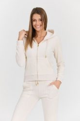 JUICY COUTURE Beżowa damska bluza Robertson Gold. Brązowe bluzy z kapturem damskie Juicy Couture, s, z bawełny. W wyprzedaży za 303.99 zł.