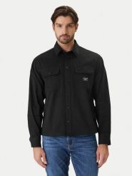 Guess Jeans Koszula M6RH60 WJ921 Czarny Boxy Fit. Czarne koszule męskie Guess Jeans, m, z aplikacjami, z bawełny, bez kołnierzyka, bez ramiączek. Za 389.99 zł.