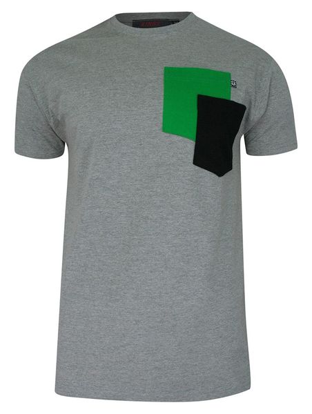 T-shirt, Szary, BAWEŁNA, U-neck, z Kieszonką, Męski, Krótki Rękaw -KINGS. Szare t-shirty męskie Kings, m, bez wzorów, z bawełny, bez kołnierzyka. Za 69.00 zł.