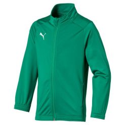 Kurtka dziecięca Puma Jr Liga Poly Jacket Core Green. Białe kurtki treningowe męskie Puma, na jesień, bez wzorów, z poliesteru, do piłki nożnej. Za 198.99 zł.