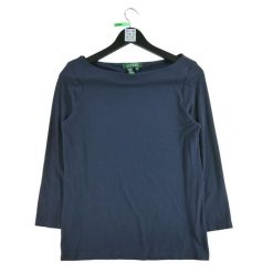 Second life - Damski sweter w kolorze granatowym - Stan bardzo dobry. Niebieskie golfy damskie Ralph Lauren, bez wzorów, bez ramiączek. Za 101.48 zł.