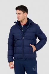 LA MARTINA Granatowa pikowana męska kurtka Outerwear Basic Nylon. Niebieskie kurtki męskie La Martina, l, bez wzorów, z nylonu, eleganckie, bez kaptura. W wyprzedaży za 699.99 zł.