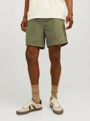 Jack & Jones Szorty w kolorze khaki rozmiar: L. Brązowe szorty męskie Jack & Jones, z bawełny, bez kołnierzyka. Za 61.46 zł.