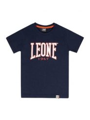 Koszulka z bawełna na czas wolny na co dzień. Niebieskie t-shirty damskie LEONE 1947 APPAREL, bez wzorów, z bawełny, bez kołnierzyka. Za 109.46 zł.