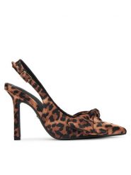 DeeZee Szpilki 6-605-1 Brązowy. Brązowe sandały damskie DeeZee, bez wzorów, z materiału, bez obcasa. Za 139.99 zł.