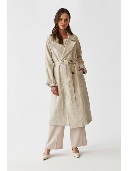 TATUUM Płaszcz przejściowy w kolorze beżowym rozmiar: 36. Brązowe płaszcze damskie Tatuum, bez wzorów, z tkaniny. Za 419.69 zł.