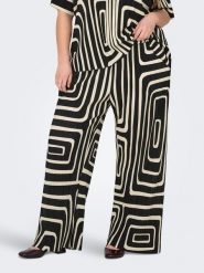 ONLY Carmakoma Spodnie "Ravenna" w kolorze czarno-kremowym rozmiar: 40/42/L32. Brązowe spodnie materiałowe damskie Only Carmakoma, bez wzorów, z materiału. Za 84.21 zł.