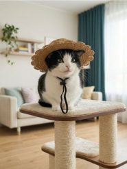 Kapelusz dla zwierząt - beżowy. Brązowe kapelusze damskie Sinsay, bez wzorów. Za 9.99 zł.