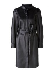 Oui Sukienka w kolorze czarnym ze skóry syntetycznej rozmiar: 40. Czarne sukienki damskie Oui, na co dzień, bez wzorów, ze skóry, bez kołnierzyka, bez ramiączek, midi, proste. Za 195.77 zł.