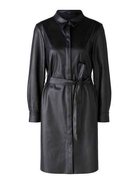 Oui Sukienka w kolorze czarnym ze skóry syntetycznej rozmiar: 40. Czarne sukienki damskie Oui, na co dzień, bez wzorów, ze skóry, bez kołnierzyka, bez ramiączek, midi, proste. Za 183.59 zł.