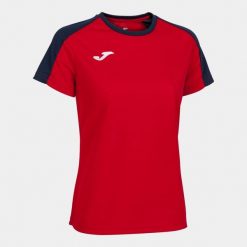 Koszulka do piłki nożnej damska Joma Eco Champioship z krótkim rękawem. Czerwone t-shirty damskie Joma, xl, bez wzorów, bez kołnierzyka. Za 97.30 zł.