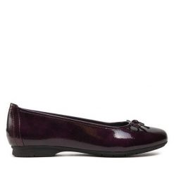 Baleriny Jana. Fioletowe baleriny damskie JANA, bez wzorów, bez obcasa. Za 129.99 zł.