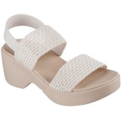 Sandały damskie Skechers Cali Day. Białe sandały damskie Skechers, bez wzorów, z materiału, bez obcasa. Za 390.00 zł.