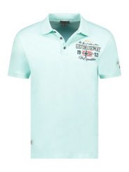 Geographical Norway Koszulka polo "Kapuccino" w kolorze miętowym rozmiar: S. Niebieskie koszulki polo męskie Geographical Norway, s, bez wzorów, z bawełny, bez ramiączek. Za 74.46 zł.