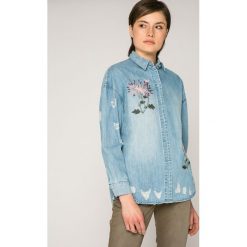 Only - Koszula Flora. Niebieskie koszule damskie Only, bez wzorów, z bawełny, casualowe, bez kołnierzyka, bez ramiączek. W wyprzedaży za 69.90 zł.
