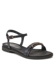 Lasocki Sandały RST-4876-02 Czarny. Czarne sandały damskie Lasocki, bez wzorów, ze skóry, bez obcasa, na płaskiej podeszwie. Za 169.99 zł.