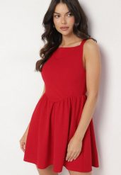 Czerwona Koktajlowa Rozkloszowana Sukienka z Wiskozą Tilavelle. Czerwone sukienki damskie Born2be, na co dzień, na lato, l, bez wzorów, z wiskozy, eleganckie, bez kołnierzyka, bez ramiączek, mini, proste. W wyprzedaży za 127.99 zł.