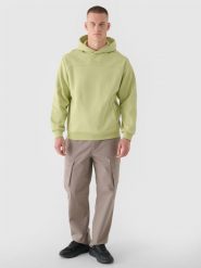 4F Spodnie casual cargo męskie 4F x Robert Lewandowski - khaki L. Brązowe spodnie materiałowe męskie 4f, bez wzorów, z bawełny, casualowe. W wyprzedaży za 139.99 zł.