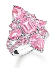 Thomas Sabo Srebrny pierścionek z kryształami rozmiar: 56. Szare pierścionki damskie thomas sabo, z kryształem, srebrne. Za 544.95 zł.