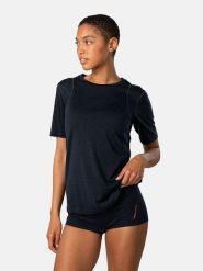 KARI TRAA Koszulka sportowa "Embla" w kolorze granatowym rozmiar: L. Niebieskie bluzki sportowe damskie Kari Traa, l, z wełny, bez kołnierzyka, bez ramiączek. Za 173.99 zł.