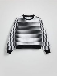 Bawełniana bluza w paski - wielobarwny. Bluzy bez kaptura damskie Reserved, l, z bawełny. W wyprzedaży za 49.99 zł.