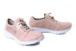 RIEKER L3254-32 pink, półbuty damskie. Czerwone półbuty damskie Rieker, bez wzorów, bez obcasa. Za 339.90 zł.