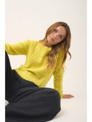 Just Cashmere Kaszmirowy sweter "Amala" w kolorze żółtym rozmiar: XL. Żółte swetry klasyczne damskie Just Cashmere, xl, z kaszmiru, bez kołnierzyka. Za 717.99 zł.