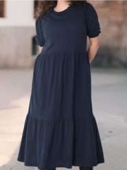 Sukienka maxi - granatowy. Niebieskie sukienki damskie Sinsay, l, bez wzorów, bez kołnierzyka, bez ramiączek, maxi. Za 59.99 zł.