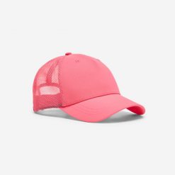 Czapka z daszkiem fitness Domyos. Czerwone czapki męskie DOMYOS, bez wzorów, z materiału, eleganckie. W wyprzedaży za 29.99 zł.