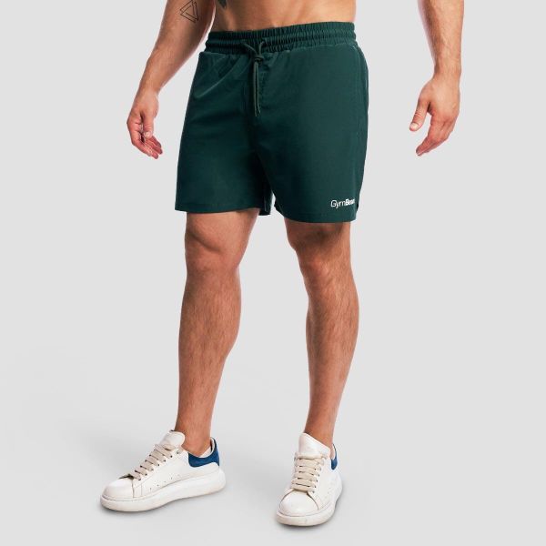 Szorty męskie fitness regular z kieszeniami Base Forest. Zielone szorty męskie GYMBEAM, m, z elastanu, do biegania. Za 97.90 zł.