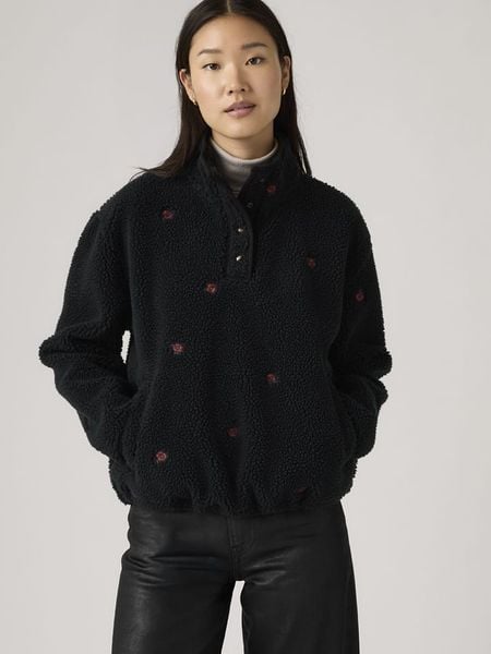 Levi's Bluza polarowa w kolorze czarnym rozmiar: M. Czarne bluzy bez kaptura damskie Levi's, m, z polaru. Za 186.19 zł.