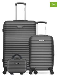 BlueStar 3-częściowy zestaw "Brazilia" w kolorze antracytowym rozmiar: onesize. Czarne walizki Bluestar, bez wzorów, z materiału. Za 448.99 zł.
