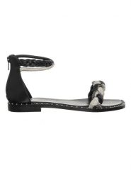 Cafe Noir Sandały w kolorze czarnym rozmiar: 36. Czarne sandały damskie Cafe Noir, bez wzorów, z materiału, bez obcasa. Za 126.75 zł.