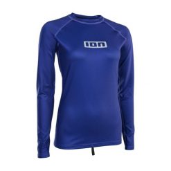 Koszulka surfingowa damska ION Lycra Promo LS concord-blue. Niebieskie bluzki damskie ION, s, bez wzorów, z lycry, sportowe, bez kołnierzyka, bez ramiączek. Za 210.00 zł.