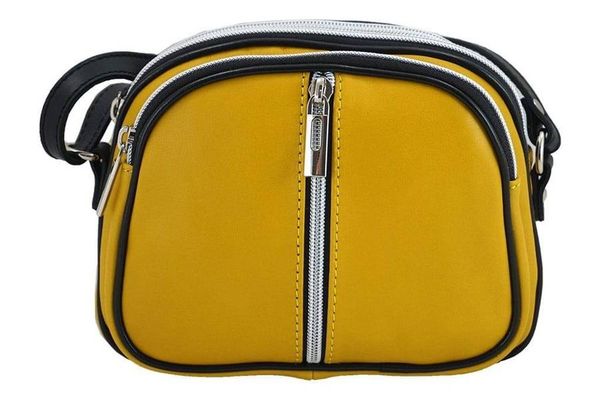 Listonoszka c. żółta BARBERINI'S skórzana 03-43. Żółte shopper bag damskie Barberinis, bez wzorów, ze skóry, na ramię, bez dodatków. Za 164.99 zł.