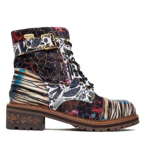 Trzewiki Laura Vita. Czarne botki damskie Laura Vita, bez obcasa, na płaskiej podeszwie, bez zapięcia. Za 639.99 zł.