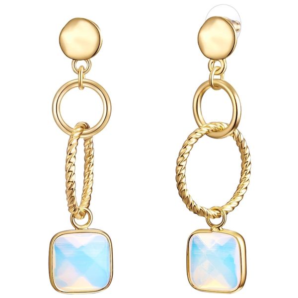 Lulu & Jane Stop metali KamieŃ naturalny Kolczyki 1 ct Damski. Białe kolczyki damskie Lulu & Jane, złote. Za 79.99 zł.